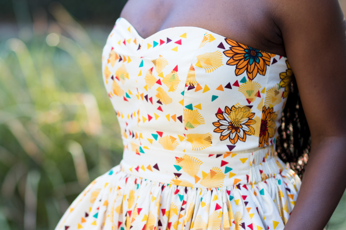 DIY Fitted Bodice and Maxi Skirt Lamour Dress + Butterick 6453 Ankara African Print Floral flowers spring fashion
