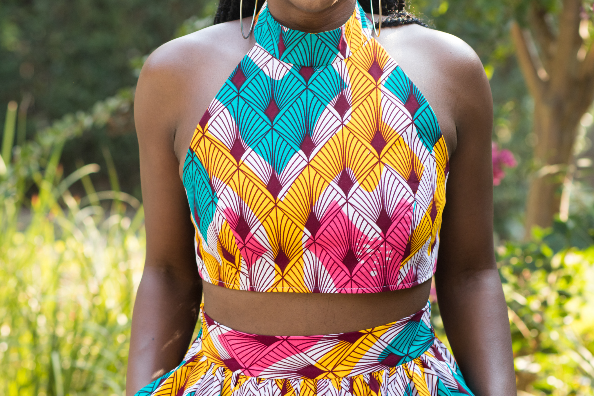 DIY Gathered Maxi Skirt with Pockets Ankara African Print Fabric