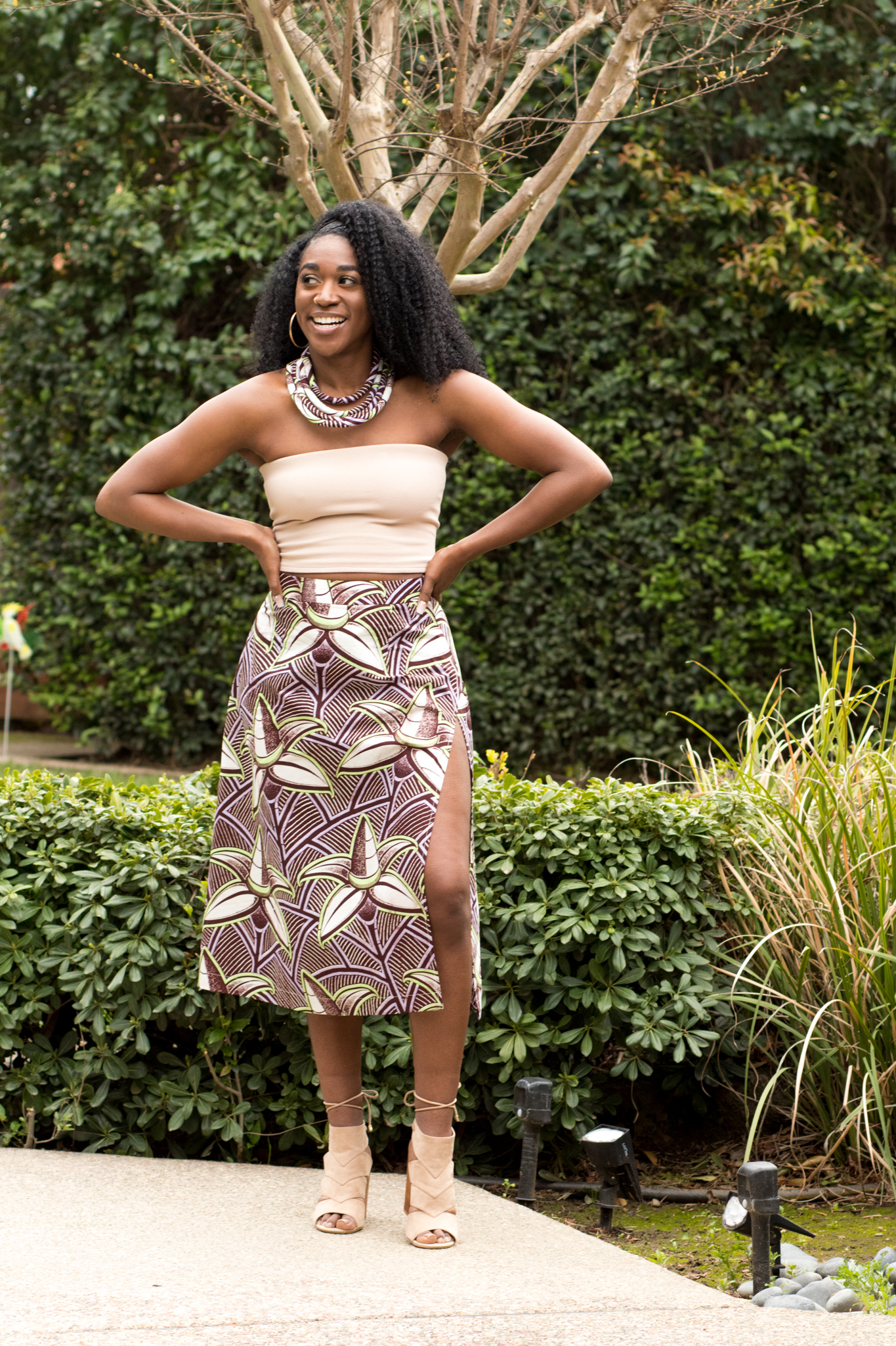DIY Midi Front Slit Skirt Simplicity 9238 Ankara African Print