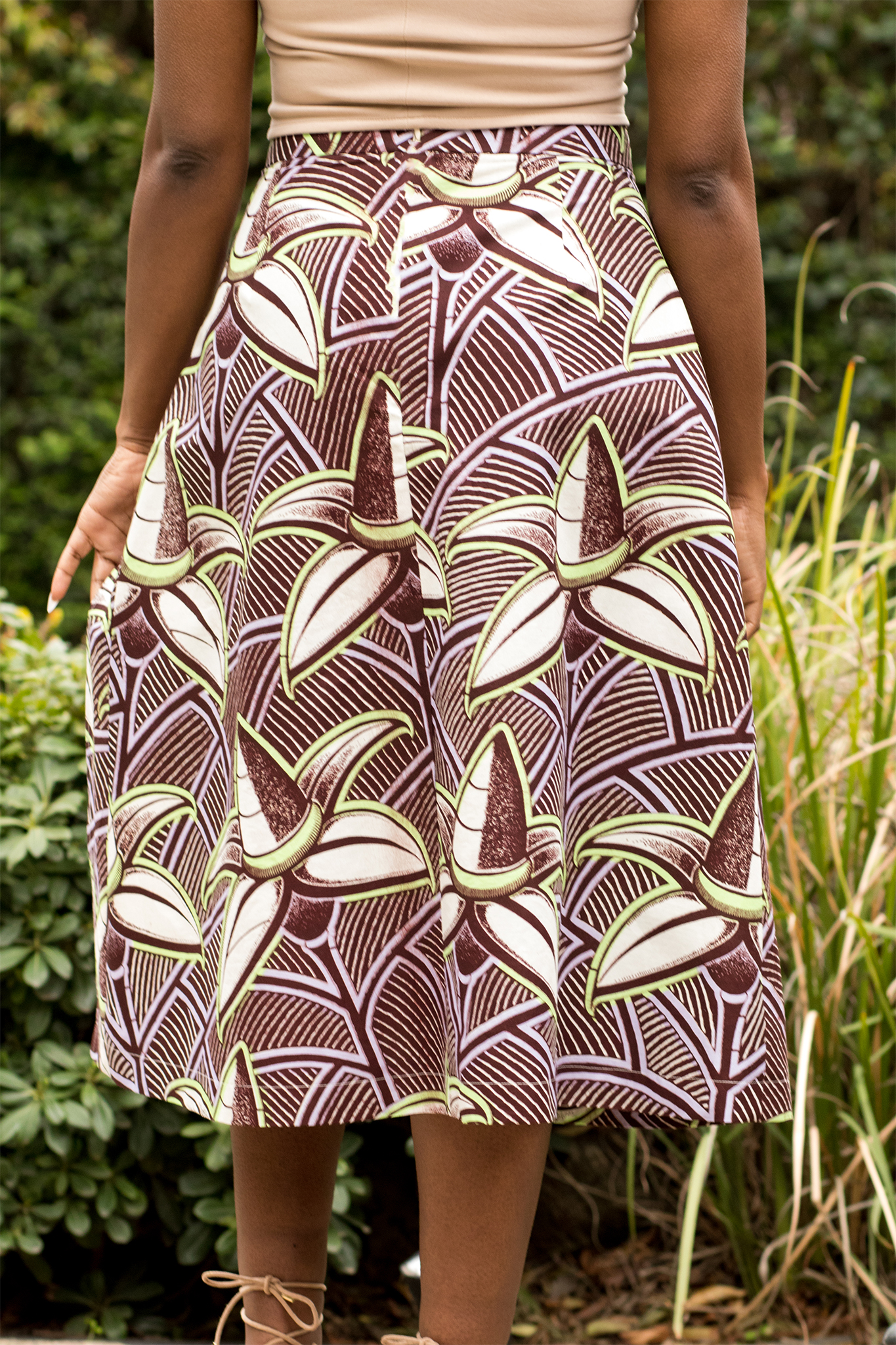 DIY Midi Front Slit Skirt Simplicity 9238 Ankara African Print
