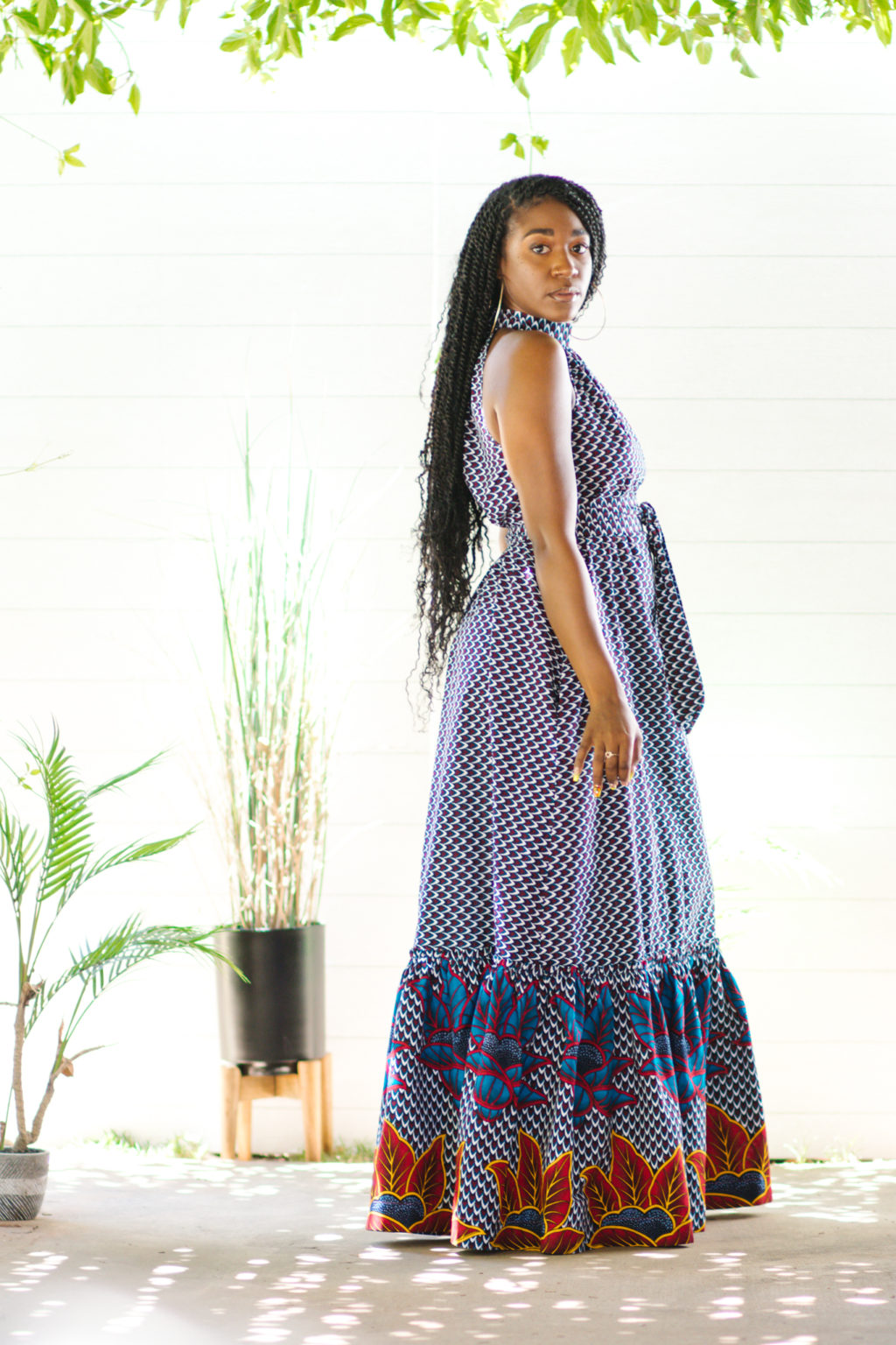 DIY Halter Maxi Dress with Ruffle Tier - Montoya Mayo