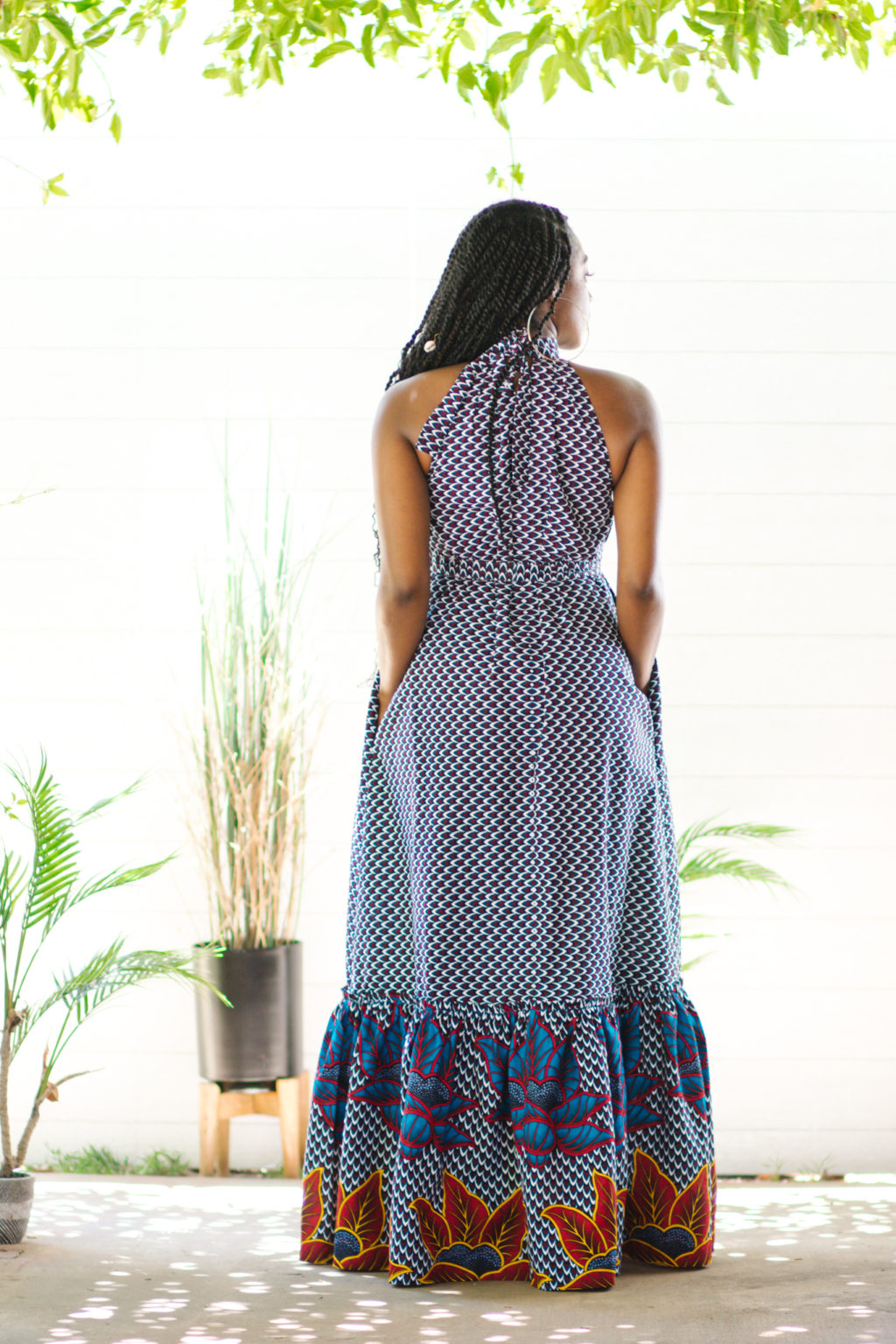 DIY Halter Maxi Dress with Ruffle Tier - Montoya Mayo