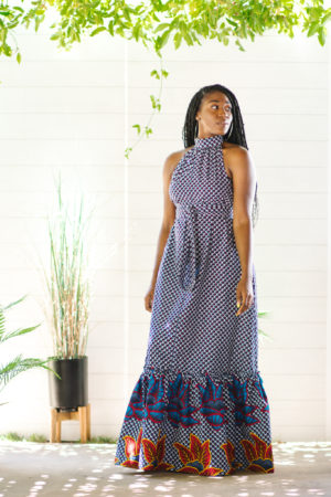 DIY Halter Maxi Dress with Ruffle Tier - Montoya Mayo