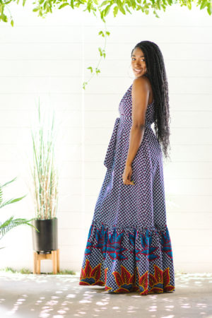 DIY Halter Maxi Dress with Ruffle Tier - Montoya Mayo