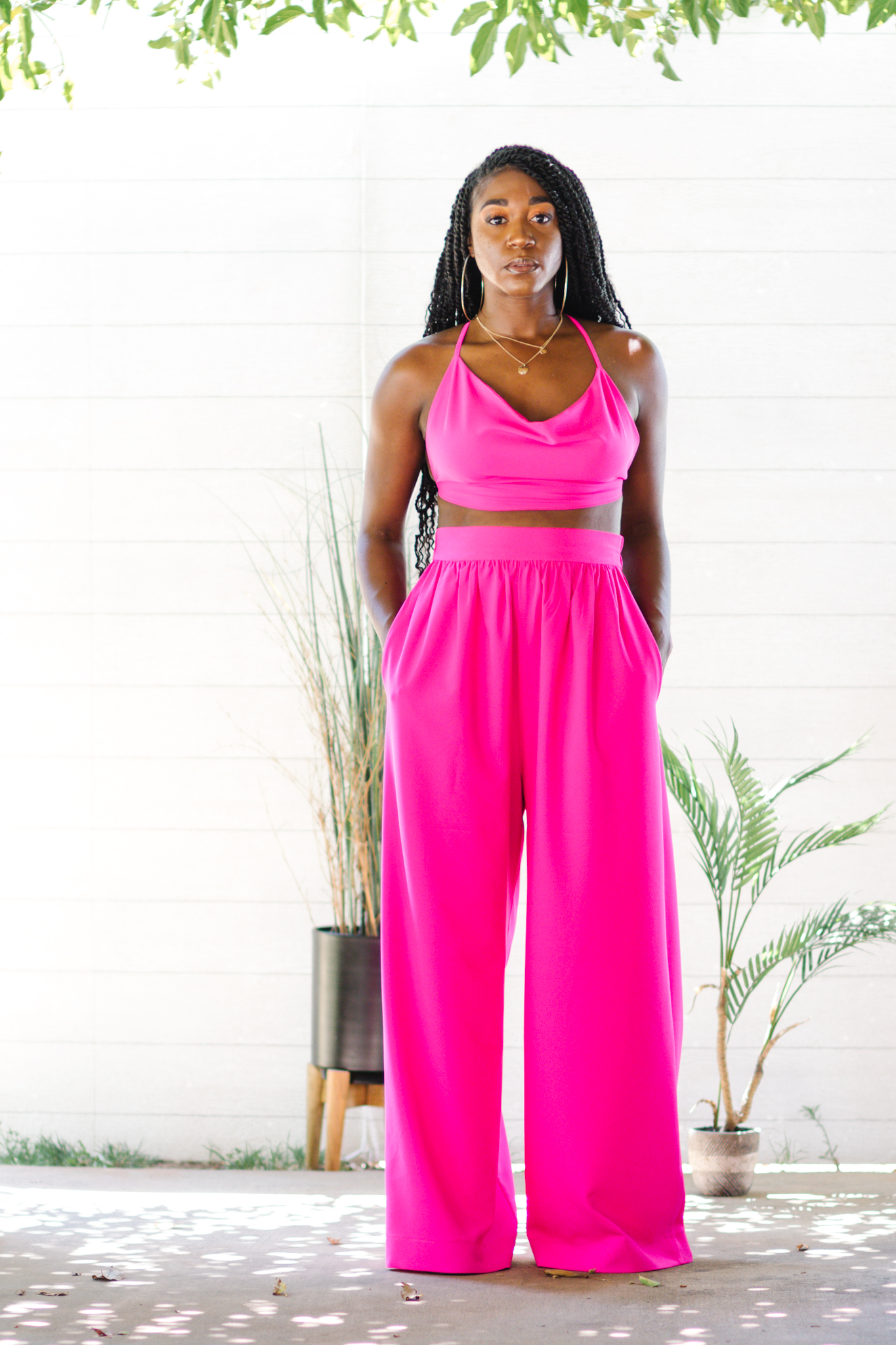 Hot Pink Wide Leg Pants with Hot Pink Pants Outfits (24 ideas