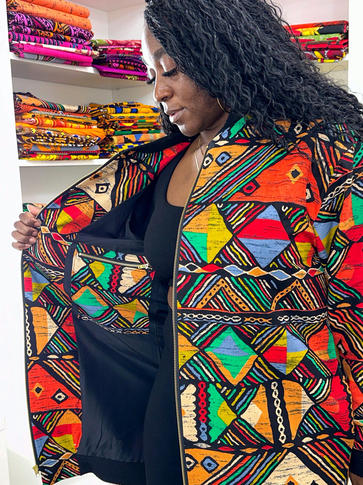 DIY Sewing Long Bomber Oversized Coat athleisure Ankara Print Know Me 2010